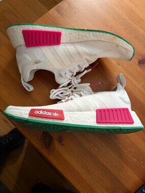 Adidas NMD R1 Womens Sneakers White Pink Green Primeknit US 6.5